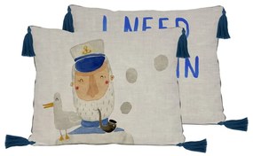 Pernă decorativă cu amestec de in Little Nice Things Captain, 50 x 35 cm