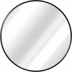 Oglinda rotunda Rea Loft rama subtire metalica neagra 50 cm