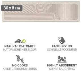 Scurgător de vase bej din diatomit 30x8 cm Damon – Wenko