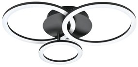 Plafoniera LED inteligenta, design modern Parrapos-z negru 54,5cm