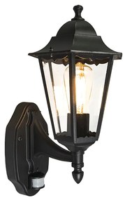 Lămpi de perete exterioare negre cu senzor de mișcare IP44 - New Orleans up