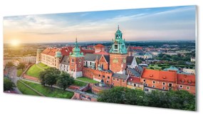 Tablouri acrilice castel Cracovia panorama răsărit de soare