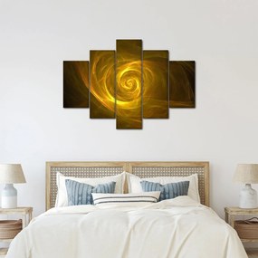 Tabloul cu spirala abstractă în galben (150x105 cm)