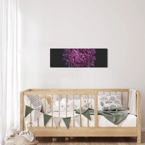 Tablou cu floare violetă (cu ceas) (90x30 cm)
