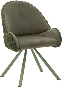 Set de scaune de sufragerie verde cu cotiere 2 buc. tapițat Stockholm – Mauro Ferretti