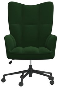 328174 vidaXL Scaun de relaxare, verde închis, catifea