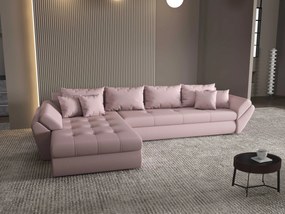 Colțar extensibil dumonde cu ladă de depozitare si sezut confortabil din spuma high-density, Loana XL Enjoy Flamingo 335x185 cm