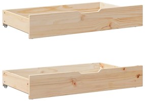 vidaXL Sertare de pat cu roți, 2 buc., 95x55x17 cm, lemn masiv de pin
