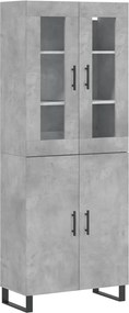 vidaXL Dulap înalt, gri beton, 69,5x34x180, lemn compozit