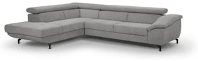 Canapea colțar extensibilă cu spațiu depozitare BRESCIA stânga gri