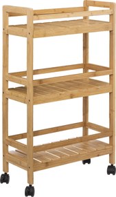 Carucior de bucatarie LINHA, 3 niveluri, din bambus