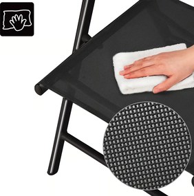 Scaun de grădină MARBELLA, set 2 buc., pliabil, antracit/negru Casaria