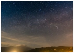 Tablou pe sticlă cu cerul nocturn (70x50 cm)