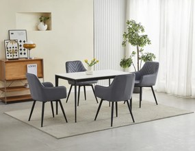 Scaun de masa rotativ NANA360 VELVET, gri inchis
