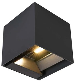 Aplica solară de perete LED cu senzor, 9W, 5V, IP65, 2600 mAh, antracit