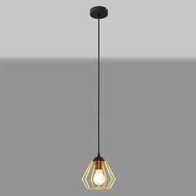 Lustră pe cablu AGAT 1xE27/15W/230V auriu/negru