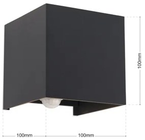 Aplică LED de exteror cu senzor Orion AL 11-1314 CUBE-S LED/13W/230V IP54 antracit