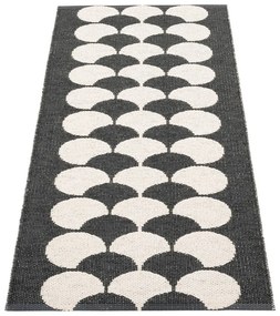Covor tip traversă pentru interior și exterior negru/crem 70x150 cm Poppy Black Vanilla – Pappelina