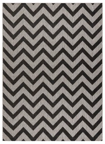 Covor sisal Floorlux 20340 argint si negru Zig Zag