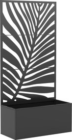 Outsunny Jardinieră cu spalier, ladă de flori, cu paravan, pentru plante cățărătoare, metal, 90 x 40 x 180 cm, negru | Aosom Romania