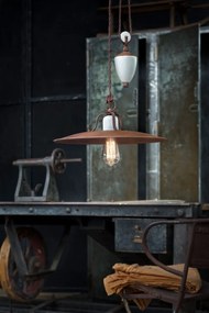 Lustra cu inaltime reglabila design retro realizata manual din ceramica si metal GRUNGE
