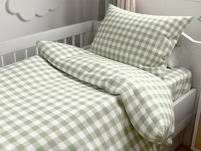 Set lenjerie de pat din microfibra pentru patut cu cearsaf GRENTIS, verde