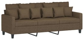 Canapea cu 3 locuri, maro, 180 cm, material textil Maro, 198 x 77 x 80 cm