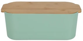 Cutie paine Brott, verde, plastic, capac bambus, 33 x 18.5 x 12 cm