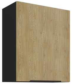Dulap superior de bucătărie Carminia 60 G-72 1F (stejar cremona + negru). 1127997