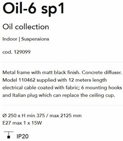 Lustra/ Pendul modern din ciment OIL-6 SP1 CONCRETE 129099