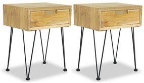 vidaXL Noptiere, 2 buc., 40 x 30 x 50 cm, lemn masiv de pin