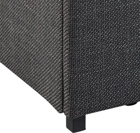 Pat matrimonial gri închis tapițat cu spațiu de depozitare cu somieră 160x200 cm Calvi – Actona