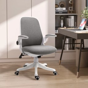 Vinsetto Fotoliu de birou Silla de Escritorio Basculante Altura Ajustable Reposabrazos Elevable 62,5x60x94-104 cm Gris | Aosom Romania