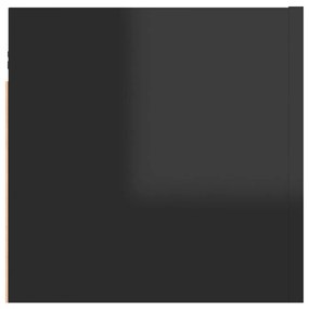 Noptiere, 2 buc., negru extralucios, 30,5x30x30 cm, PAL 2, negru foarte lucios