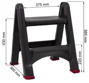 Scară neagră Curver, înălțime 63 cm