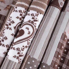 Pătură cu blăniță PATCHWORK bej 150 x 200 cm