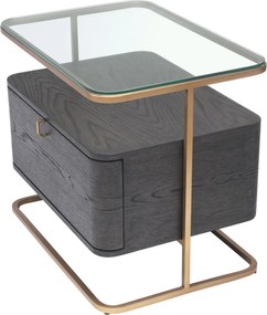 Masuta laterala cu sertar design elegant LUX Augusto cafeniu 114214 HZ