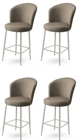 Set de scaune de bar Alte Cappuccino și Chrome, 4bucăți