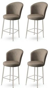 Set de scaune de bar Alte Cappuccino și Chrome, 4bucăți