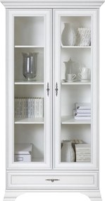 Vitrina IDENTO B, alb, PAL/sticla, 100x41x197 cm