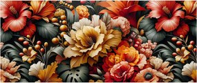 Tablou - Flori portocalii și roșii (120x50 cm)