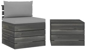 vidaXL Set mobilier grădină din paleți, 2 piese, cu perne, lemn de pin