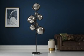 Lampa de podea moderna cu 7 globuri sticla fumurie LIQUID DIAMOND A-46024 VC
