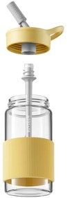 Sticla Buydeem CD1017-MY, 500 ml, Pai incorporat, Rezistenta la scurgeri, Sticla rezistentă la caldura pana la 150°C, Fara BPA, Galben