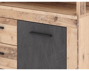 Comodă RUNA, maro deschis/antracit