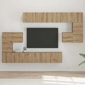 vidaXL Set comodă TV 10 pcs stejar artizanal 180 x 30 x 90.5 cm