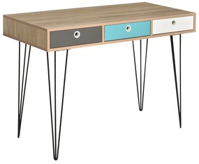 Birou design nordic HOMCOM, 3 sertare, 110x50x77,5cm | Aosom RO