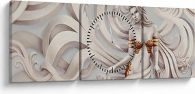 Tablou - Zeița motiv floral (cu ceas) (90x30 cm)