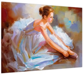 Tablou pe sticlă - Balerina (70x50 cm)