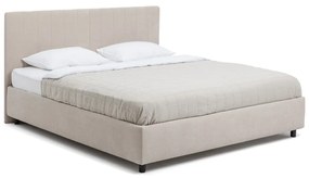 Pat dublu tapițat bej cu spațiu de depozitare cu saltea/ grătar 180x200 cm Myra Slim Line - Bonami Selection
